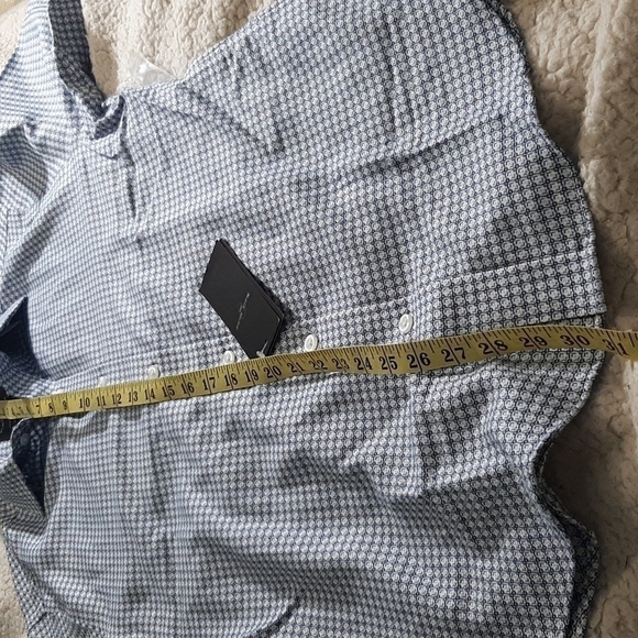 Mens Dress shirt Size Medium Super Slim Blue/white color collar size 15 - Picture 12 of 14